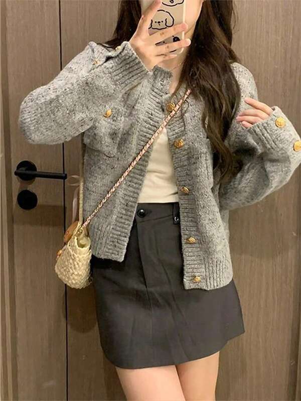 2025 Autumn/Winter New Women's Casual Sweater, Fashion Knitted Cardigan Suitable For Daily, Home & Outdoor Wear