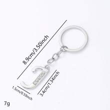 1 pièce Porte-clés pendentif en métal avec 26 lettres strass, style coréen minimaliste. Porte-clés de voiture, accessoire de sac à la mode, petit cadeau, cadeau pour elle, cadeau pour femme
