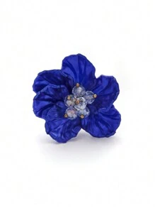 Mazuer 1pc Vintage Gold Tone Acrylic Oversized Simple Floral Ring, Fashionable Design For Women, Suitable As Graduation, Thanksgiving, Halloween, Teachers' Day, Back To School, Holiday, Party, Daily Wear