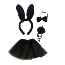 Rabbit Tiara + Tulle Skirt Kit For Adults And Children Cosplay Costume For Carnival And Party - váy đen trơn thỏ đen 40cm người lớn - Xem 1