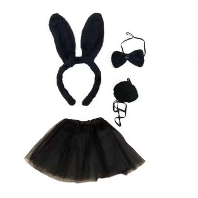 Kit Tiara De Coelho + Saia Tule Para Adultos e Infantil Fantasia Cosplay Para Carnaval E Festa