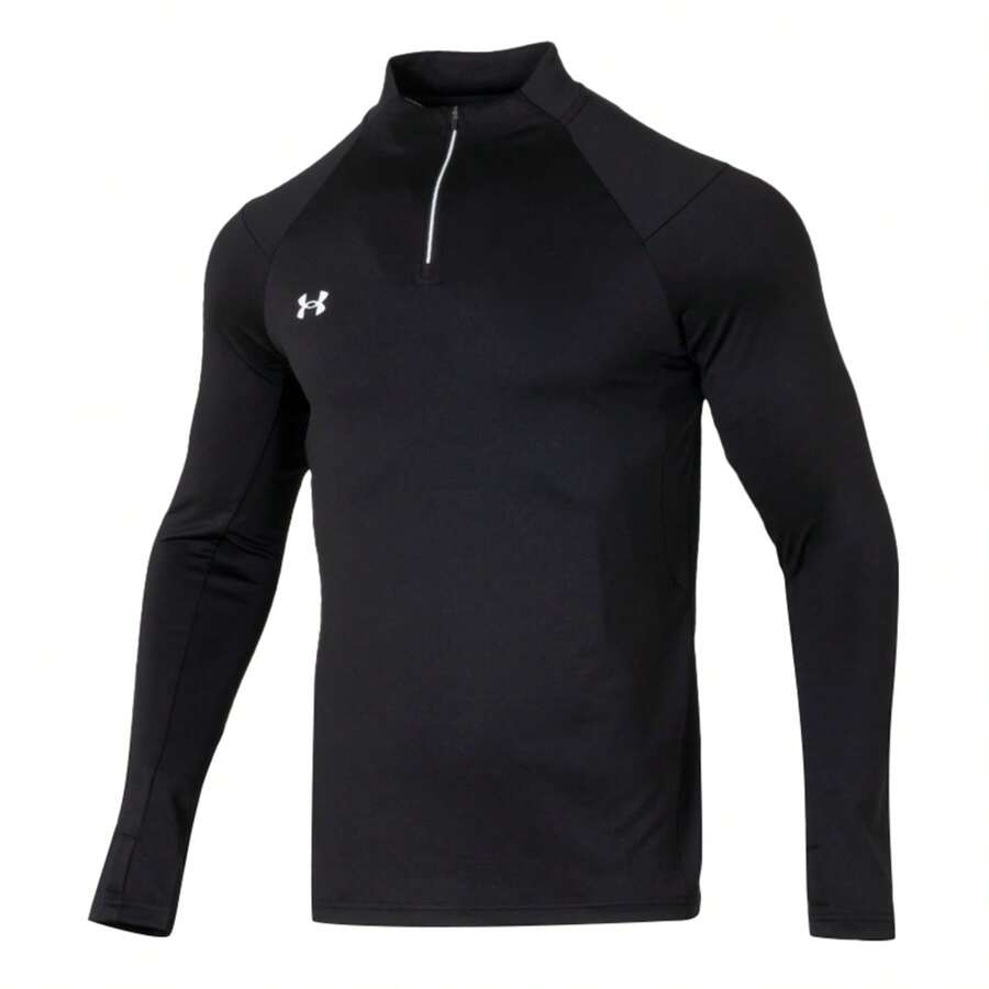 Under Armour Men's Half-Zip Long Sleeve Moisture Wicking Breathable Fitness Workout T-Shirt 24600603-001 - Black - View 1
