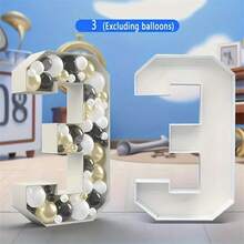 1 件 3D 数字 KT 板生日派对气球框架、生日周年装饰、求婚装饰、婚礼庆祝氛围装饰 - 彩色 - 查看 14