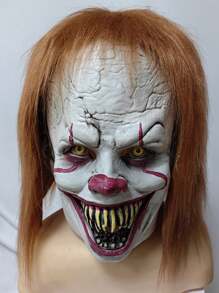 1pc Perfect For Christmas, Christmas Eve, Easter Party Decorations, COS Creepy Smile White Eye Demon Mask, Horror Clown Mask Headpiece, Resurrection Clown Latex Mask, Halloween Christmas Costume Gloves Bionic Animal Paw Gloves, Party Cosplay Wolf Claw Gloves, Animal Wolf Head Mask Set, Halloween Horror Clown Mask Returning Soul Clown Latex Mask Costume - Multicolor - View 4