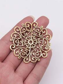 2 件/包 55x52 毫米曼陀罗图案吊坠，适用于 DIY 珠宝制作 DIY 耳环、项链、手链、钥匙扣制作