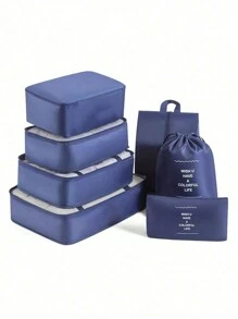 Set organizator de călătorie din 9 piese: pungi portabile de depozitare, geantă de machiaj cu separare uscată și umedă, husă multifuncțională pentru tampon sanitar, organizator modern minimalist, geantă de toaletă cu compartiment pliabil, husă pentru pantofi pentru îmbrăcăminte exterioară, lenjerie de corp, pantofi, bijuterii, paletă de fard de pleoape, pensule de machiaj, ruj, fard de sprâncene, creion, creion, powder. Vibrații - Multicolor - Vizualizare 16