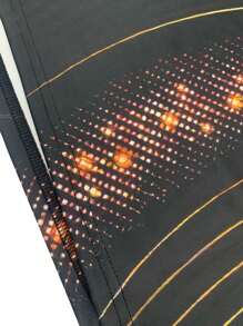 Men's Summer Black & Gold Cross Print Polo Shirt Half-Zip Collared Short-Sleeve Slim-Fit Top Gold Texture Breathable Fabric For Casual Faith-Themed Outfits