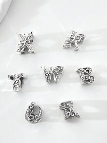 1 件 925 纯银时尚 26 字母串珠饰品适合女士手链手镯 DIY 珠宝制作周年纪念礼物精美女士珠宝