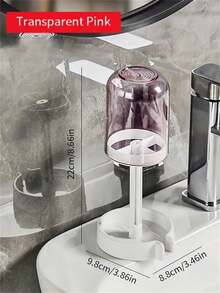 1pc Toothbrush Holder With Dustproof Cover, Drainage Design, Multifunctional Plastic Bathroom Toothbrush And Cup Organizer, Home Essential - Multicolor - View 5