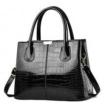 Stylish Women's Faux Leather Tote Bag- Versatile Ladies Purse Handbag - 黑色 - 查看 4