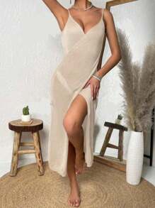 Beach Cover-Up Dress With Knitted Pool - Cát - Xem 4
