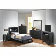 Glory Furniture Burlington G2450D-TSB2 Twin Storage Bed, Black - 黑色+刨花板+雙床+箱型彈簧不需要如圖 - 查看 5