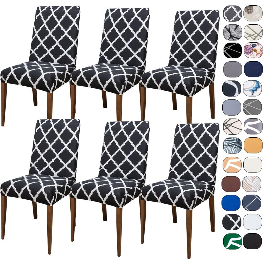 Kit Of 6 Dining Chair Covers Made Of Imported, More Resistant Fabric - Vogue - View 1