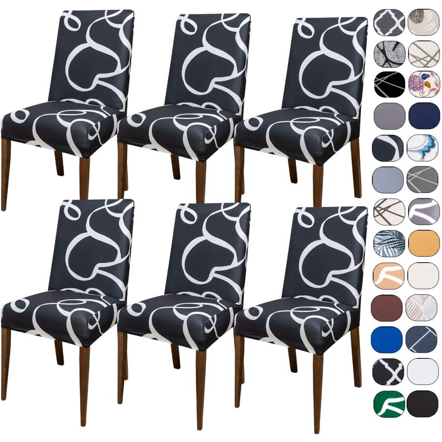 Kit Of 6 Dining Chair Covers Made Of Imported, More Resistant Fabric - Cake - View 1