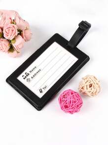 Etiqueta de bagagem com padrões florais e iniciais de 1 peça, etiqueta de identificação de bagagem de PVC, etiquetas de bagagem personalizadas para cruzeiros de carnaval, etiqueta de bagagem fofa para mala, etiqueta de identificação de bagagem, etiqueta de cartão de endereço, etiqueta portátil para mala, etiqueta para pendurar, essencial para viagens e saídas, itens essenciais para viagem, exercícios, material escolar, acampamento de férias, acessórios essenciais para férias, etiqueta de mala, bolsa para escola, acessórios escolares - Preto - Ver 7