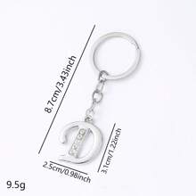 1 pièce Porte-clés pendentif en métal avec 26 lettres strass, style coréen minimaliste. Porte-clés de voiture, accessoire de sac à la mode, petit cadeau, cadeau pour elle, cadeau pour femme