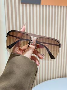 1 副男士时尚半框眼镜 - 简约、舒适、时尚休闲街头眼镜，打造街头风格，适合搭配毛衣夹克、运动衫、连帽衫、皮裤和工装裤 - A - 查看 3