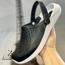 Cro C Nurse Doctor Female Male Unisex 2023 Crok Babuche Papete Comfortable Women's Sandal -Super Offer - Đen và trắng - Xem 1