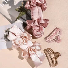 Ellitina 4 Pieces Silk Non Heat Curler Set - Soft Non Heat Curler With Adjustable Clip, Suitable For DIY Sleep Curling, Back To School, Travel Holiday Essentials, Hair Accessories Hair Curlers, Curly Hair Brush, Rollers, Curly Hair Products, Hair Curl, Curly Hair Tools, Hair Rollers, Curly Hair, Heatless Curl, Heatless Curls, Curly Hair Rollers