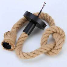 Luminária Pendente Corda Designer Rústico 1 Metro Bocal E27 - Enfeites Para Casa e Decoração - Luminária Corda - Visão 8