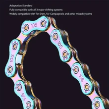 6/7/8 Speed Bicycle Chain, Rainbow Colored, 1/2" X 11/128" 116 Links Lightweight Chain, For Road & Mountain Bikes With 2 Chain Connectors