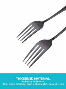 6pcs Black Stainless Steel Forks - Suited For Home And Western-Style Restaurants (Fruit Fork, Steak Fork)Christmas Gift,School Supplies - 1010 Fork Set - View 5