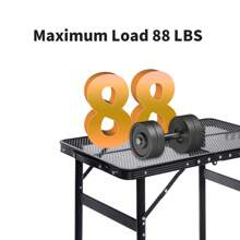Moosinily Moosinily 2 FT Small Grill Table Portable 2 Height Adjustable Camping Table Beach Table Foldable Picnic Table Foldable Folding Table BBQ Mesh Outdoor Table Black 23.6*15.7 Inch