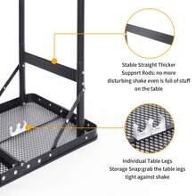 Moosinily Moosinily 2 FT Small Grill Table Portable 2 Height Adjustable Camping Table Beach Table Foldable Picnic Table Foldable Folding Table BBQ Mesh Outdoor Table Black 23.6*15.7 Inch