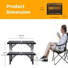 Moosinily Moosinily 2 FT Small Grill Table Portable 2 Height Adjustable Camping Table Beach Table Foldable Picnic Table Foldable Folding Table BBQ Mesh Outdoor Table Black 23.6*15.7 Inch