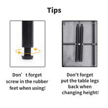 Moosinily Moosinily 2 FT Small Grill Table Portable 2 Height Adjustable Camping Table Beach Table Foldable Picnic Table Foldable Folding Table BBQ Mesh Outdoor Table Black 23.6*15.7 Inch