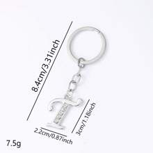 1 pièce Porte-clés pendentif en métal avec 26 lettres strass, style coréen minimaliste. Porte-clés de voiture, accessoire de sac à la mode, petit cadeau, cadeau pour elle, cadeau pour femme