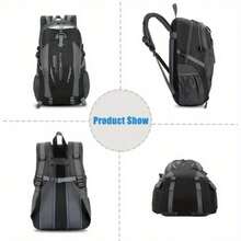 38L Outdoor Backpack Waterproof Backpack Travel Backpack Black Hiking Bag - Black - View 9