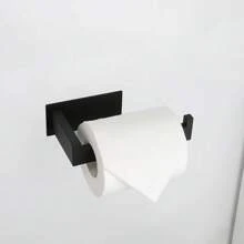 1pc Bathroom Toilet Paper Holder, Self-Adhesive Stainless Steel Roll Paper Holder, Tissue Holder, Perforated Wall Mounted Toilet Paper Holder, Bathroom Roll Paper Holder - Multicolor - View 9