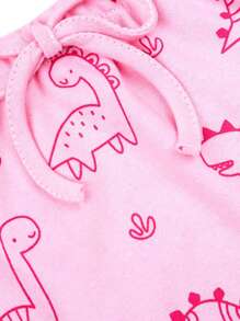 BEBE FOFUXO Baby Set Short Bodysuit And Printed Diaper Cover (S/M/L/XL) - 淺粉色 - 查看 5