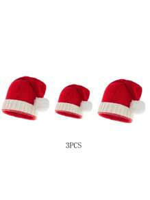 3pcs Family Matching Knitted Christmas Hats, For Christmas, Parties, Daily Wear, Warm
