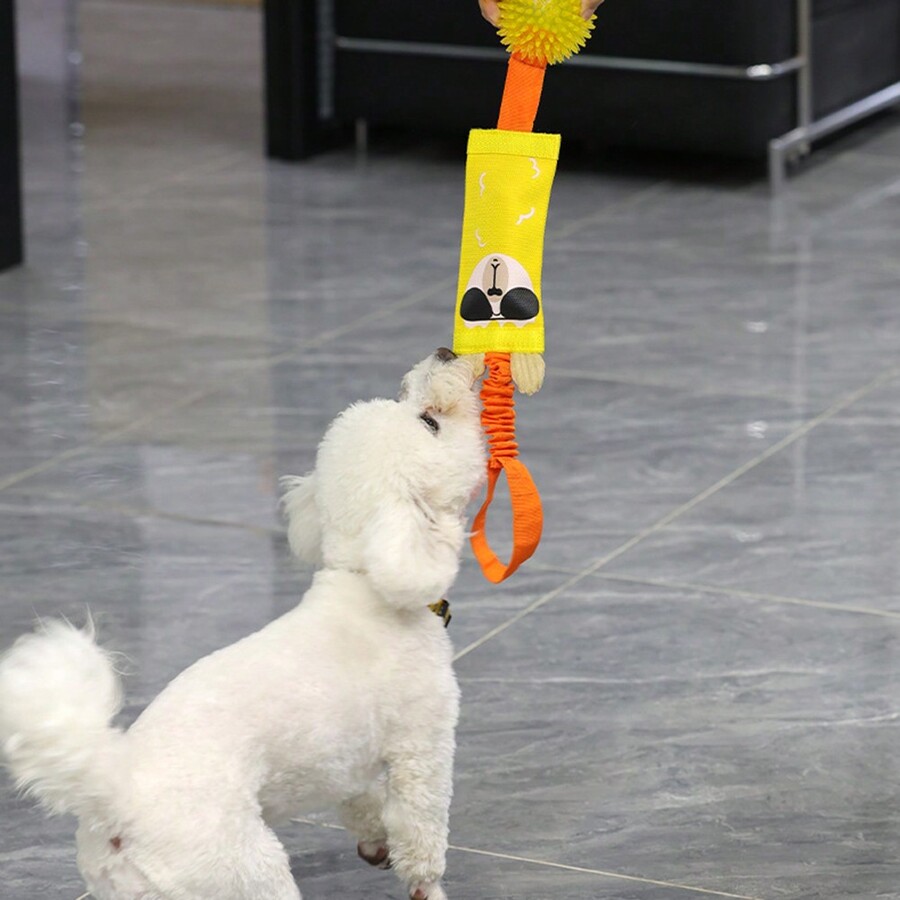 1pc Pet Chewing Sound Toy, Oxford Cloth & TPR Combo, Bite Sound, Pull