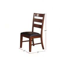 Set Of 2,Sara Ladder Back Dining Side Chairs In Brown