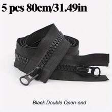 5 Pcs 8 #Resin Zipper Single Open Double Open Clothing Jacket Down Jacket Zipper Spot Black Multi-Size - 8# Resin Zipper - View 9