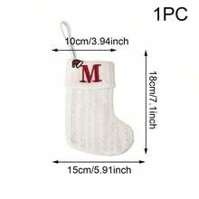 1 قطعة جورب أبيض بزخارف عيد الميلاد لتعليقه كديكور، زينة صغيرة جميلة على شكل جورب لشجرة عيد الميلاد، لوازم حفلة عيد الميلاد DIY، عيد الميلاد - متعدد الألوان - مشاهدة 2