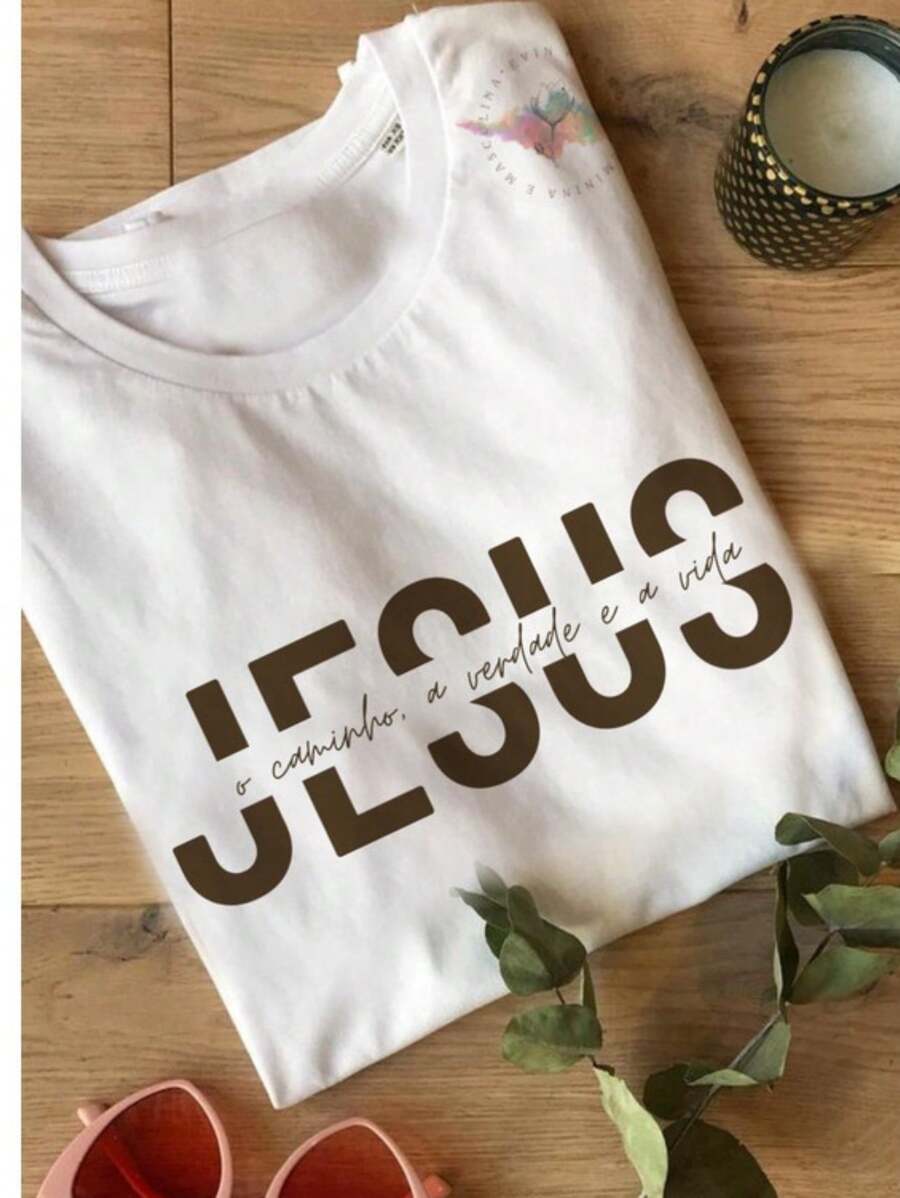 Jesus Way Truth Life Evangelical Fashion Tumblr Casual Cotton T-Shirt Blouse - trắng - Xem 1