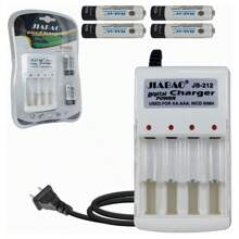 AAA And AA Battery Charger With 4 AAA Batteries Included - White - View 1