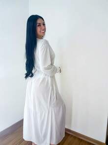 Beach Cover-Up, Pure Simple, Long Dress, Bath, Pool, Neon Color - 白色的 - 查看 2