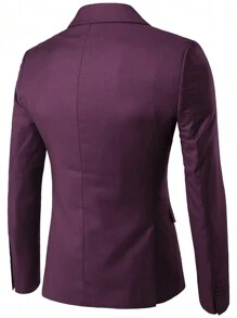 3pcs/Set Fashionable New Business Wedding Solid Color Men Suit, Style USXF001-3JT - Hot Pink - View 4