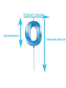 1 件蓝色贝壳形数字 0-9 蜡烛，适用于生日蛋糕装饰、圣诞节 - 藍色 - 查看 10