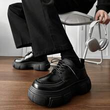 Nouveaux mocassins à semelle épaisse en PU doux pour hommes, derbies confortables, chaussures casual pour le bureau