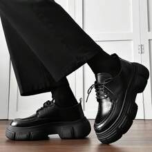 Nouveaux mocassins à semelle épaisse en PU doux pour hommes, derbies confortables, chaussures casual pour le bureau
