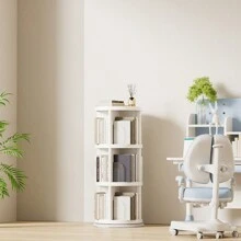 1pc Storage Shelves Floor Home 360 Degrees Rotating Children's Bookcase Living Room Large Capacity Movable Multi-Layer Shelving - Multicolor - View 10