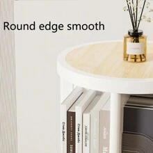 1pc Storage Shelves Floor Home 360 Degrees Rotating Children's Bookcase Living Room Large Capacity Movable Multi-Layer Shelving - Multicolor - View 3