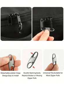 4PCS Double Small Carabiner Clips, S-Shaped Carabiner, Keychain, Small Alloy Snap Hook Zipper Clip For Fishing/Camping/Outdoor, Zipper Lock, Zipper Pull Replacement, Connectors Zipper Clips, Theft Deterrent - Multicolor - View 2
