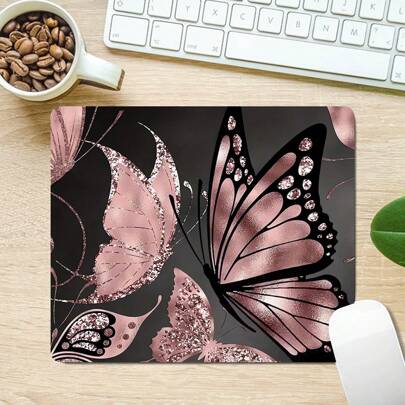 Tấm lót chuột vuông nhỏ, đế cao su chống trượt, tấm lót chuột vui nhộn, phù hợp với chuột máy tính để bàn không dây, máy tính xách tay văn phòng, trang trí, đồ dùng văn phòng dễ thương, quà tặng cho phụ nữ/trẻ em gái, 10,2"X8,3"X0,08"